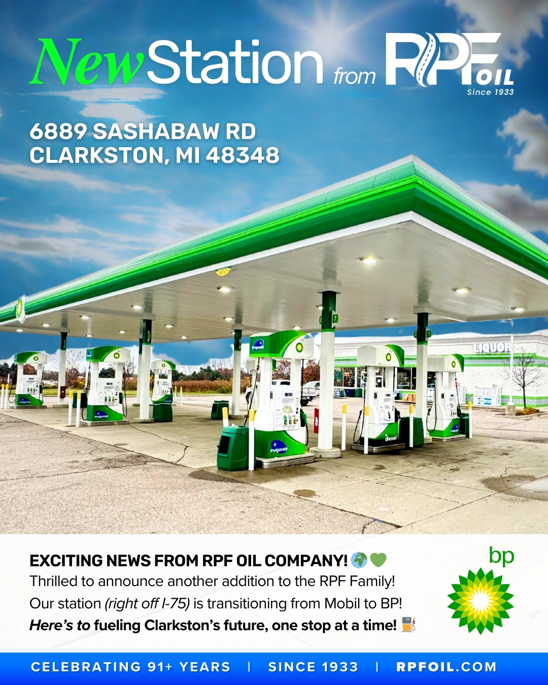 new station from rpf - 6889 sashabaw road, clarkston, mi